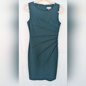 Calvin Klein Dark Green Sleeveless Dress- Fall, Emerald, Size 4 Workwear
